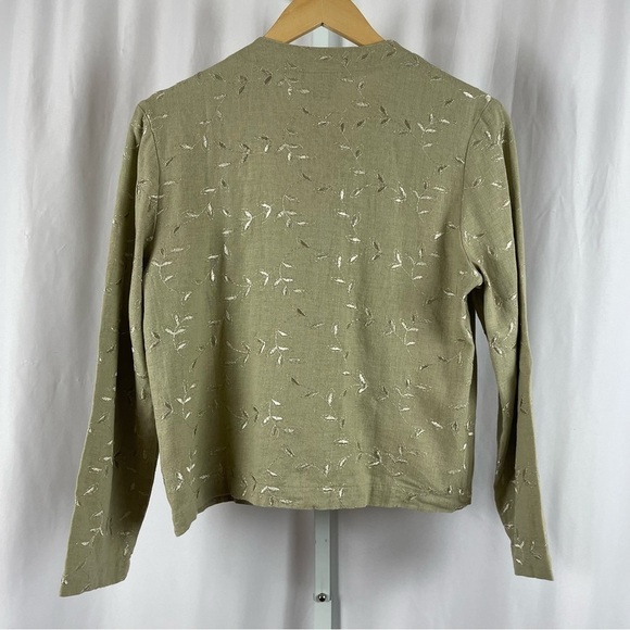 Vintage 20 South Linen Petite Small Embroidered Button Blazer Made in USA - Picture 2 of 6